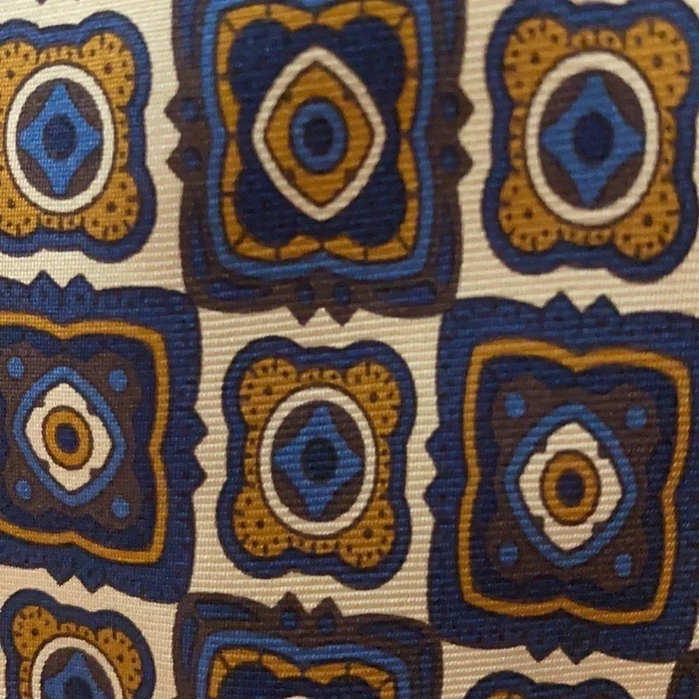 VTG Fendi Silk Tie Frame Pattern Handmade Italy
